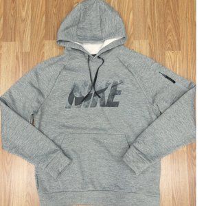 NIKE THERMA-FIT HOODIE SWEATSHIRT POLYESTER GRAY & BLACK Sz MEDIUM, M